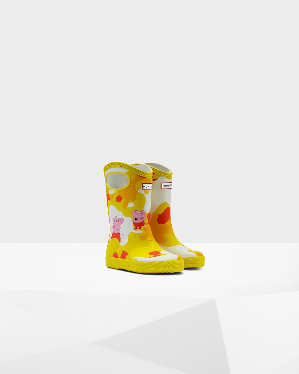 Kids Hunter Rain Boots Yellow - Original First Peppa Pig Grab Handle - 5912768-HC